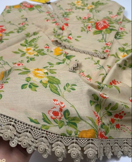 02-Piece Stitched Digital Printed Premium Quality Khaddar